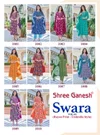 Swara Vol 1 By Shree Ganesh Rayon Umbrella Cut Kurti Set